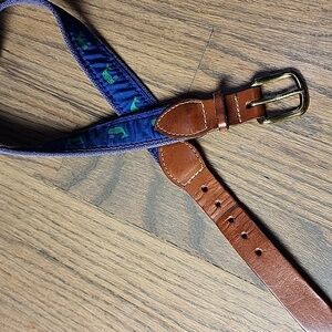 Kids' Brown and Blue Belt with Whale Design